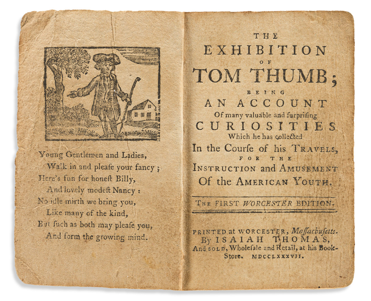 (CHILDRENS BOOKS.) The Exhibition of Tom Thumb; being an Account of Many Valuable and Surprising Curiosities which he has Collected.